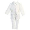 Angels Garment Baby Boys White 5 pcs Gold Embroidered Tuxedo 3-24M